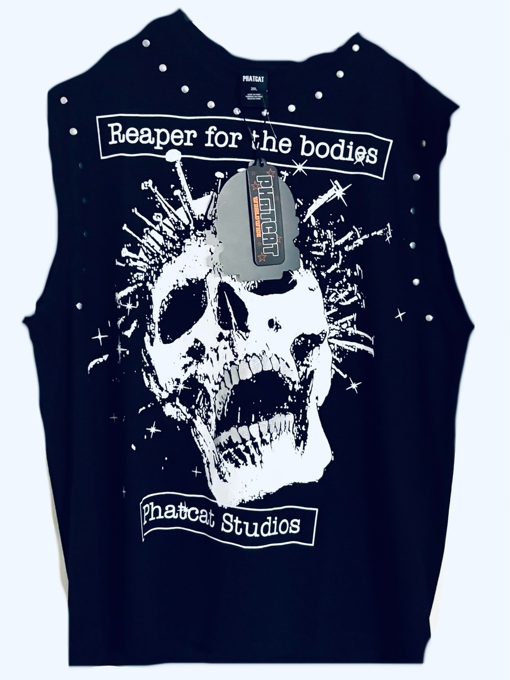 Men’s Black Graphic Skull Tee - Reaper for the Bodies sz2xl